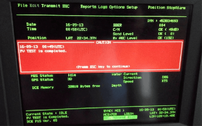 Diagnostic Test on FURUNO INMARSAT 